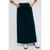 Kenneth Cole Belted Maxi Skirt In Dark Navy