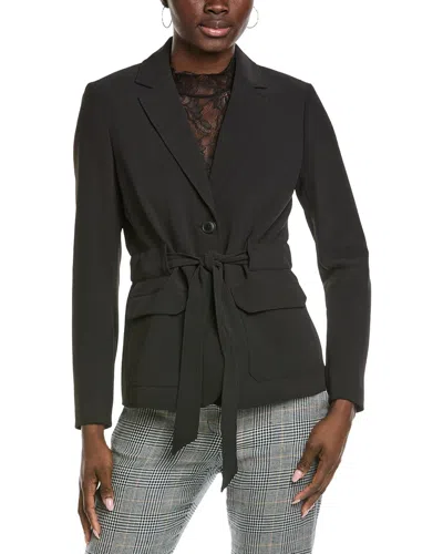 Kenneth Cole Belted Patch Pocket Jacket In Black