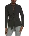 Kenneth Cole Oversized Button Front Shirt In Black