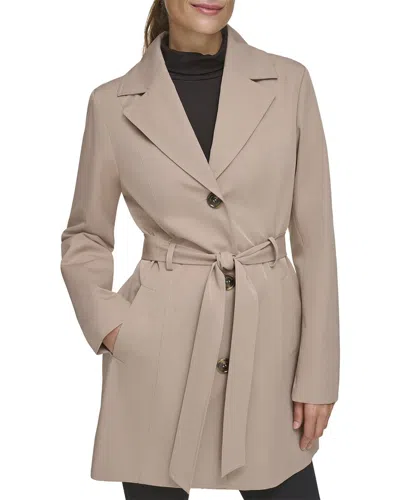 Kenneth Cole Belted Trench Coat In Beige