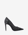 Kenneth Cole Bentley Pointed Toe Pump In Black,black Mesh