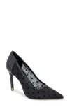 Kenneth Cole Bentley Pointed Toe Pump In Black,black Mesh