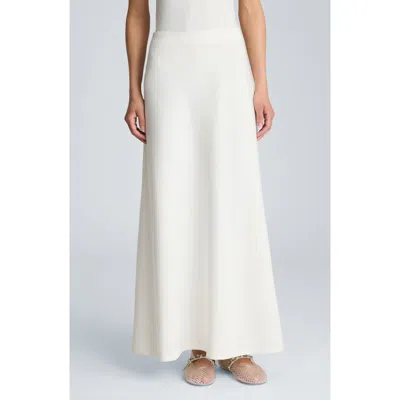Kenneth Cole Bias Cut Flared Maxi Skirt In White
