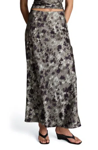 Kenneth Cole Bias Cut Printed Maxi Skirt In Multi