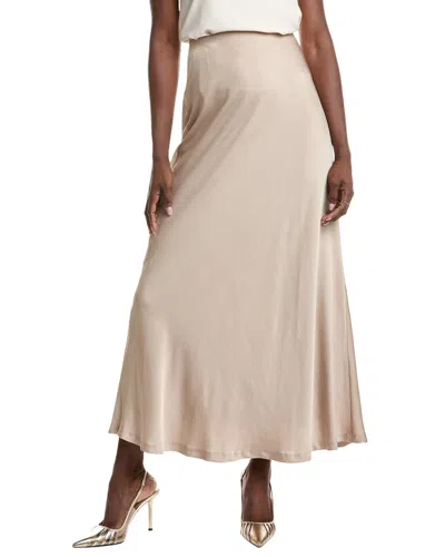 Kenneth Cole Bias Flare Maxi Skirt In Metallic