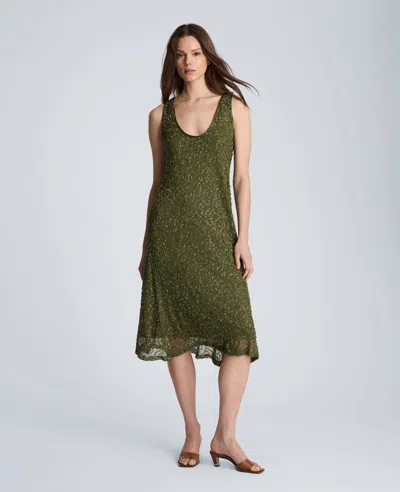 Kenneth Cole Bias Long Slip Dress In Green