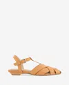 Kenneth Cole Bindy Woven Leather T-strap Sandal In Brown