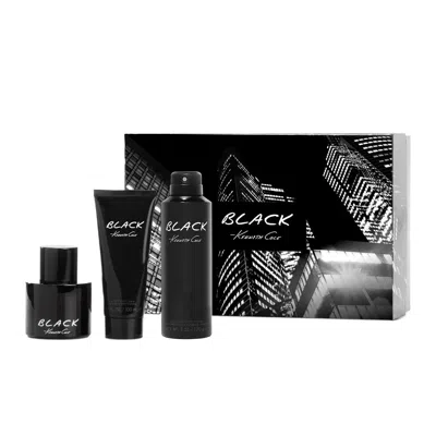 Kenneth Cole Black 3 Pcs Set For Men: 3.4 Eau De Toilette Spray + 3.4 After Shave Balm + 6 oz All Ov