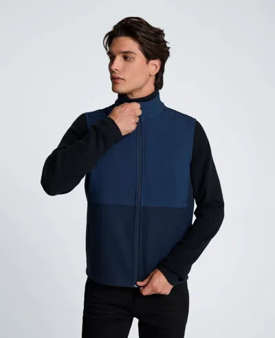 Kenneth Cole Blocked Vest In Blue