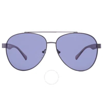 Kenneth Cole Blue Pilot Men's Sunglasses Kc1394 08v 59 In Blue / Gun Metal / Gunmetal