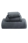 Kenneth Cole Brooks 3-piece Cotton Towel Set In Charcoal