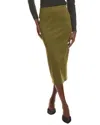 Kenneth Cole Brushed Midi Skirt In Green