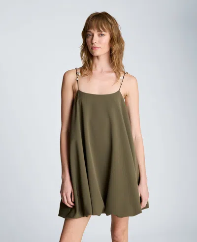 Kenneth Cole Bubble Hem Mini Dress In Green