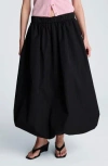 Kenneth Cole Poplin Pull On Bubble Maxi Skirt In Black