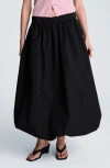 Kenneth Cole Poplin Pull On Bubble Maxi Skirt In Multi