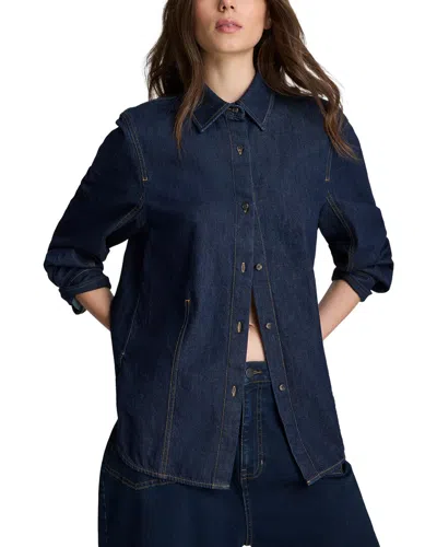 Kenneth Cole Contrast Stitch Button Down Shirt In Blue