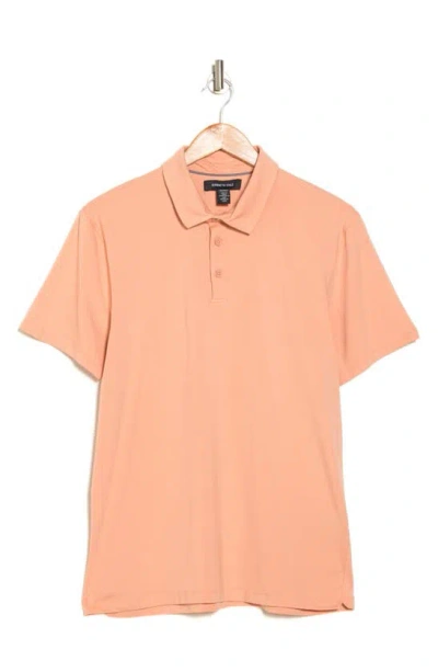 Kenneth Cole Button Polo In Orange