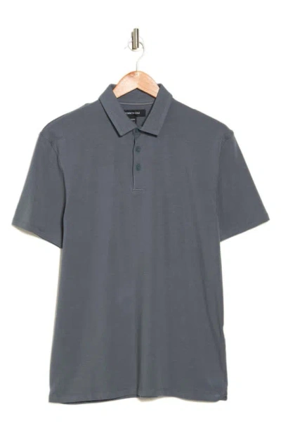 Kenneth Cole Button Polo In Dark Teal