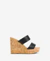 Kenneth Cole Cailyn Platform Wedge Slide Sandal In Black Smooth