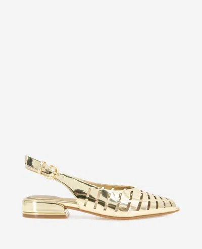 Kenneth Cole Calabra Metallic Huarache Slingback In Gold