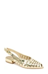 Kenneth Cole Calabra Metallic Huarache Slingback In Gold