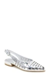 Kenneth Cole Calabra Slingback Peep Toe Flat In Silver