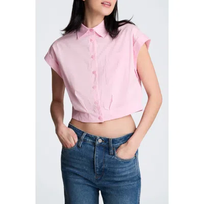 Kenneth Cole Drop Shoulder Solid Poplin Shirt In Pink