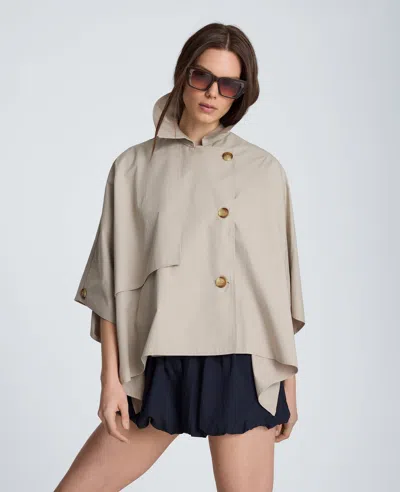 Kenneth Cole Cape Trench With Notch Collar In Brown