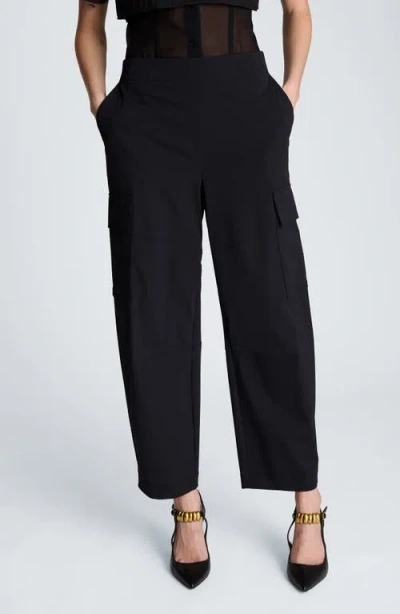 Kenneth Cole Cargo Barrel Leg Pants In Black