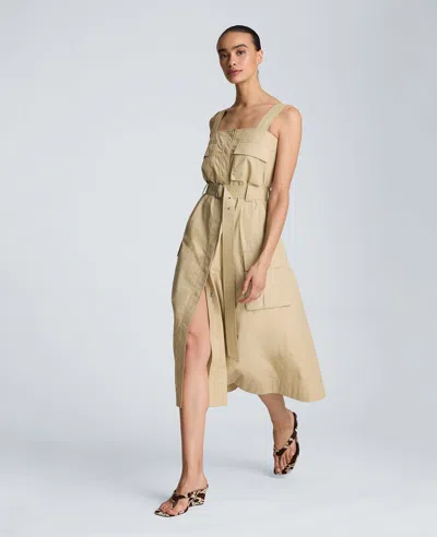 Kenneth Cole Cargo Midi Dress In Brown