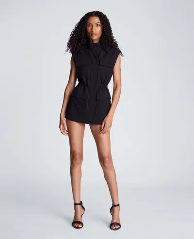 Kenneth Cole Cargo Vest Mini Dress In Black