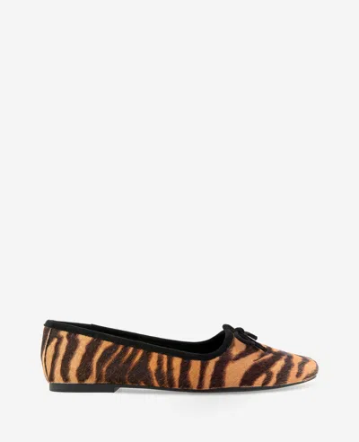 Kenneth Cole Carriah Calf Hair Bow Tie Ballet Flat In Brown