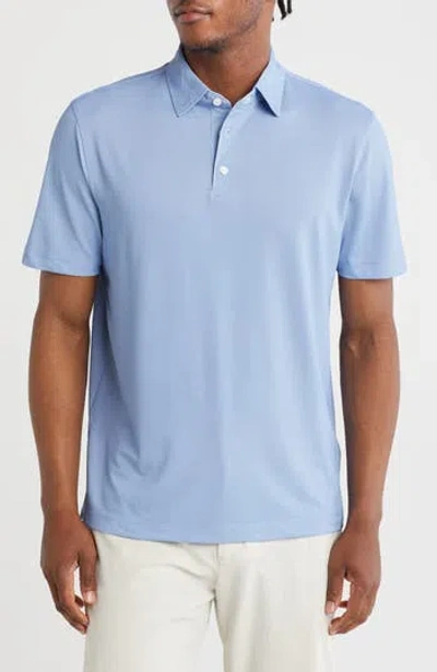 Kenneth Cole Chevron Piqué Golf Polo In Blue