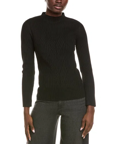 Kenneth Cole Chevron Stitch Sweater In Black