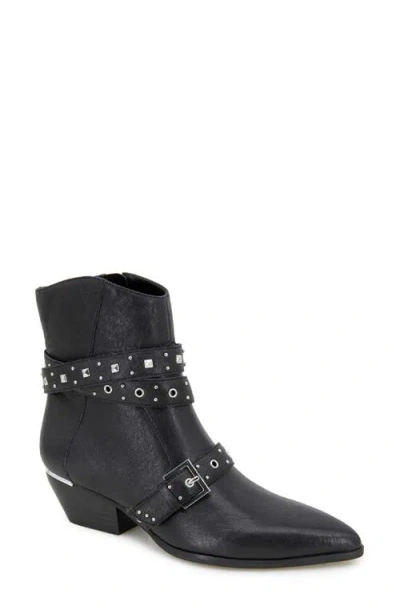 Kenneth Cole Cheyenne Stud Bootie In Black Leather