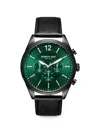 Kenneth Cole 크로노그래프 레더 48mm 시계 In Black