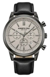 KENNETH COLE CHRONOGRAPH LEATHER STRAP WATCH, 45MM