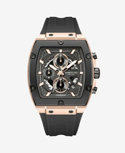 Kenneth Cole Chronograph Sport Silicone Watch In Gun