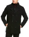 Kenneth Cole Classic Wool-blend Peacoat In Black