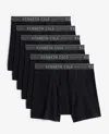 Kenneth Cole Cole Cotton Stretch Boxer Briefs 6-pack In Black