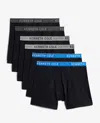 Kenneth Cole Cole Cotton Stretch Boxer Briefs 6-pack In Heather Char-cole