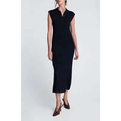 Kenneth Cole Collared Polo Sweater Dress In Blue