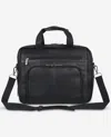 Kenneth Cole Colombian Leather Top Zip Messenger Bag In Black