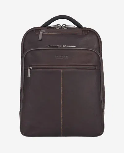 Kenneth Cole Columbian Leather 16" Laptop Backpack In Brown