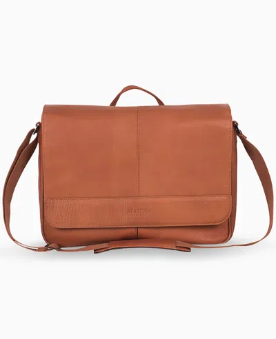 Kenneth Cole Columbian Leather Crossbody 15.6-inch Laptop & Tablet Messenger Bag In Brown