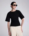 Kenneth Cole Compression Tee With Cut Out Back In Black