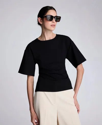 Kenneth Cole Compression Tee With Cut Out Back In Black