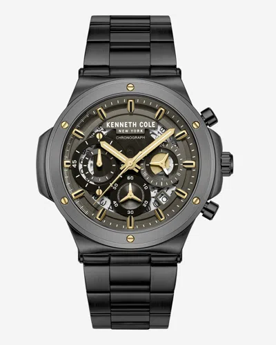 Kenneth Cole Contrast Dress Sport Watch In Black
