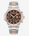 Kenneth Cole Contrast Dress Sport Watch In Tt Silver,gold Rose