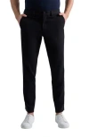 Kenneth Cole Cotton & Linen Blend Flat Front Chinos In Black